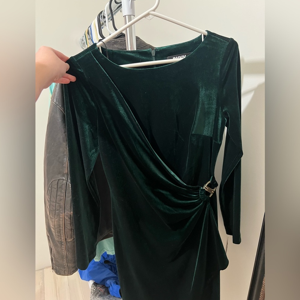 Elegant Green Velvet Dress